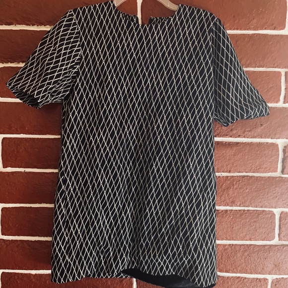 Black/White Diamond Pattern Business Formal Dress - Picture 3 of 3